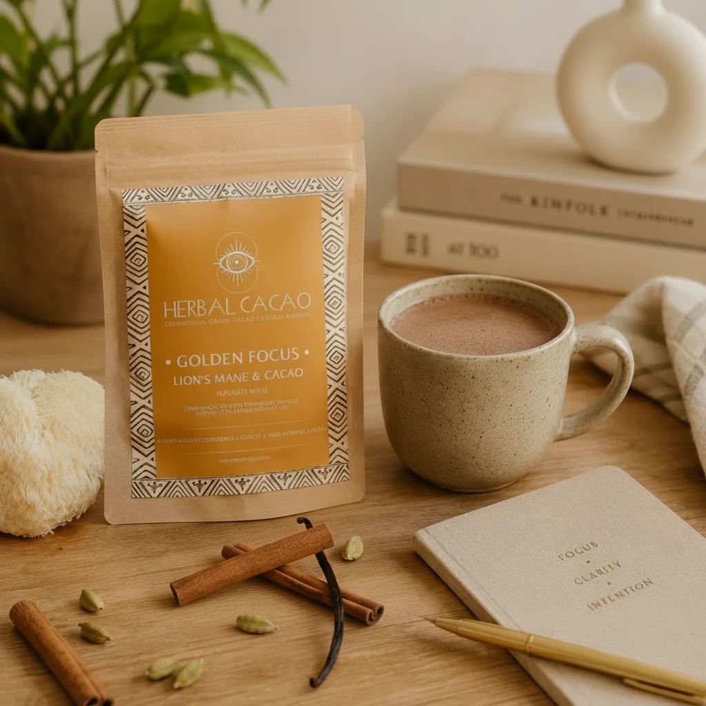Golden focus (brain power) ceremoniële cacao 100 gram - Afbeelding 3